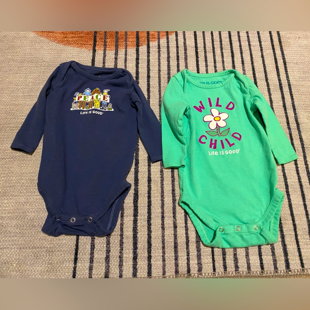 Long-sleeve Life is Good Onesies